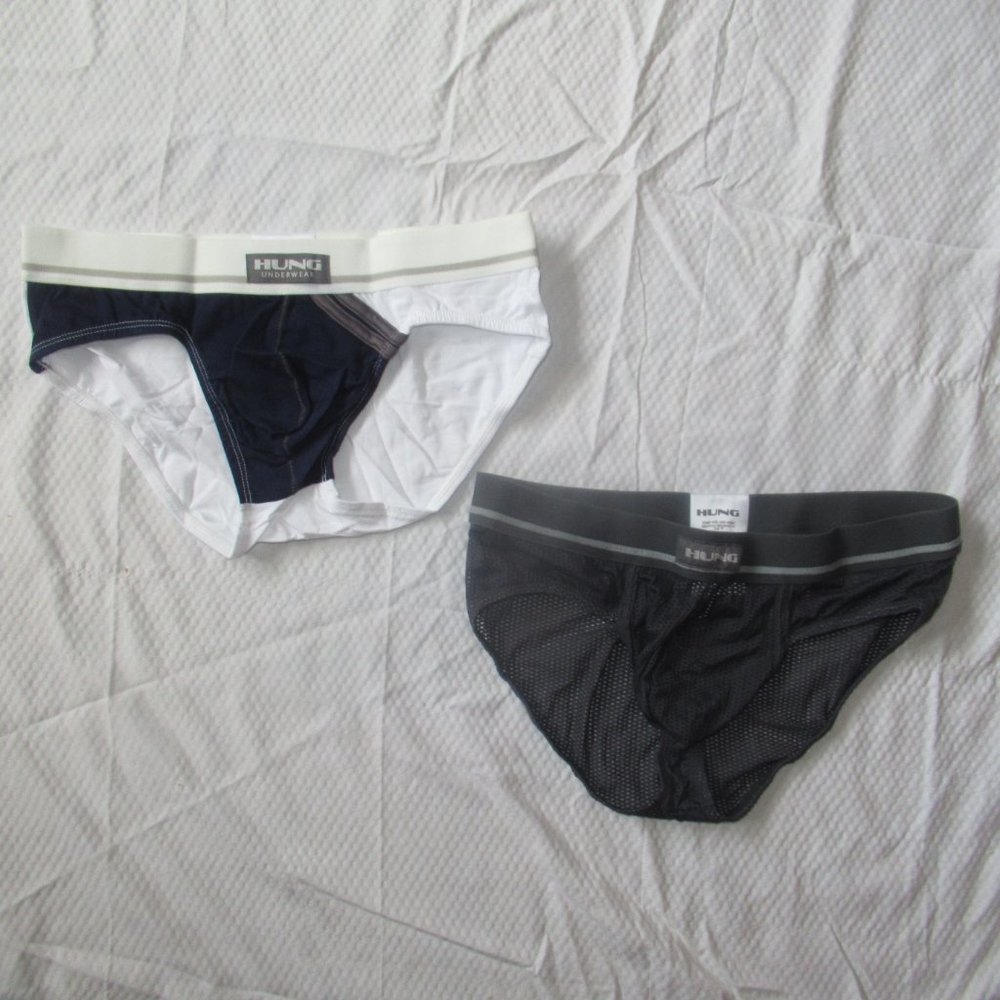 New With Tags 'Double Hung' Men's Black and White Briefs Size M